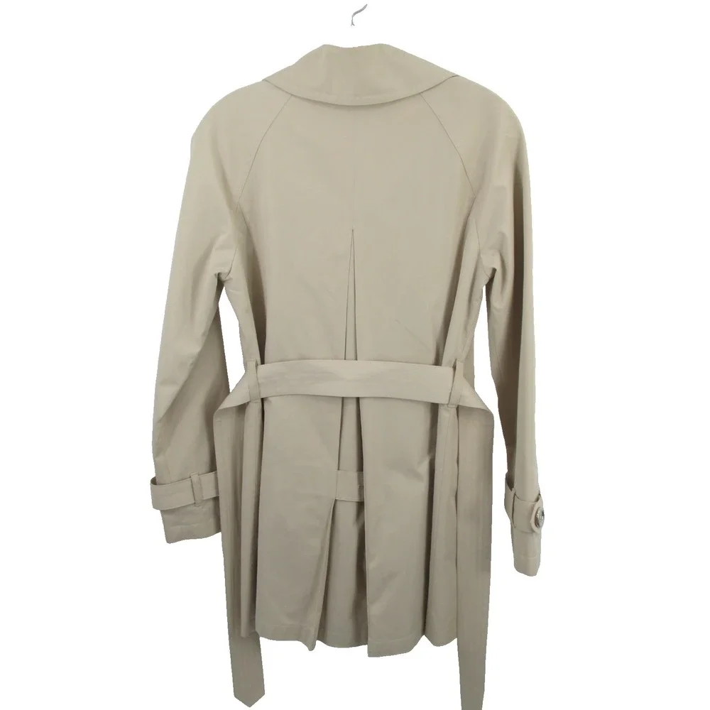 Michael Kors Double Breasted Belted Raincoat Beige Trench Coat Women Small